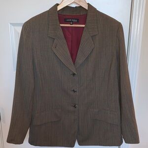 Anne Klein Brown Striped Women's Blazer
